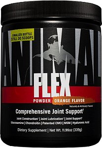 Suplemento completo para articulações Animal Flex All-in-one, Cúrcuma Raiz Curcumina, Colágeno, Glucosamina Condroitina, MSM, Ácido Hialurônico, Reparação e Restauração, 30 doses,