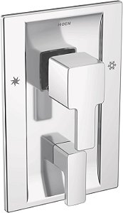 Moen TS2710 90 Degree Posi-Temp com Kit de Acabamento de Válvula de Transferência de 3 Funções Embutida, Válvula Necessária, Cromado