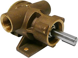 Bomba pedestal flexível acionada por polia para marinha Jabsco 777-9001 (62 GPM, impeller de neoprene, sede completa, vedação facial, portas de 1 NPT), bronze