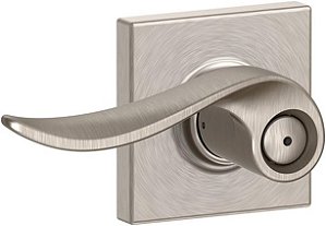 Maçaneta para Cama e Banho Sacramento Trim Collins, Níquel Acetinado Schlage F40 SAC 619