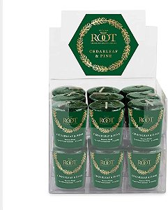 Velas de cera de abelha Premium, Edição Limitada de Festas, Aroma Festivo de Cedro e Pinheiro, Votivas 18-Pack da Root Candles