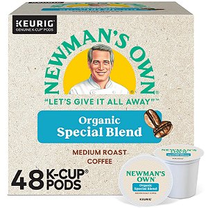 Newman's Own Organics Special Blend, Cápsulas de Café Keurig K-Cup de Porção Única, Torra Média, 48 Unidades (Embalagem pode Variar)