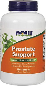 Suplemento da NOW, Suporte para Próstata, com Saw Palmetto Padronizado, Urtiga & Licopeno, 180 Cápsulas Gelatinosas