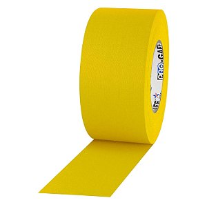 Fita de tecido fosco premium ProTapes Pro Gaff com adesivo de borracha, 11 milímetros de espessura, 55 jardas de comprimento, 3 polegadas de largura, amarela (pacote com 1 un