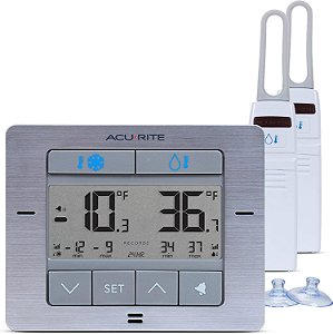Termômetro digital sem fio para geladeira e freezer da AcuRite com alarme, temperatura máxima/mínima para casa e restaurantes (00515M) 4,25 x 3,75
