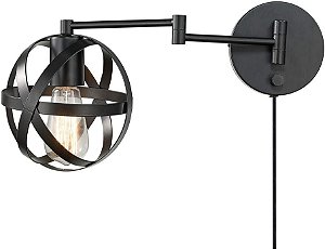 Braço de parede Globe Electric 51544 Tatum, Bronze Escuro, Lâmpada não inclusa