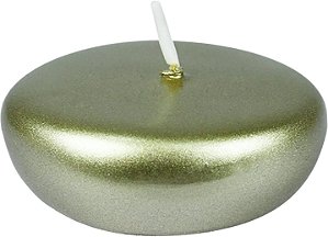 Vela Flutuante de 24 peças Zest Candle, 2,25 polegadas, Ouro Metálico.