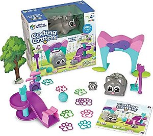 Recursos de Aprendizagem Codificação de Animais Scamper & Sneaker - 22 Peças, Idade 4+ Jogos Educacionais de Aprendizagem, Brinquedo de Codificação Inicial sem Tela para Crianças, Pet de Codificação