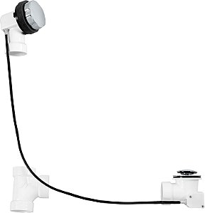 Resíduos de banho de acionamento por cabo de PVC Sch. 40 de 35 polegadas, cromado polido, D50P35-26 da Westbrass