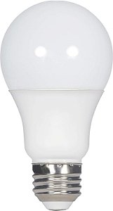 Lâmpadas LED Satco S11410 de 9,5 Watts A19, substituição de 60 Watts, 3000K branco quente, 760 lumens, pacote com 10 unidades.