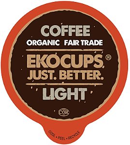 Cápsulas de Café Orgânico EKOCUPS, Café Torrado Claro, Café em dose única para Máquinas Keurig K Cups, Café de Comércio Justo em Cápsulas Recicláveis, 40 Unidades.