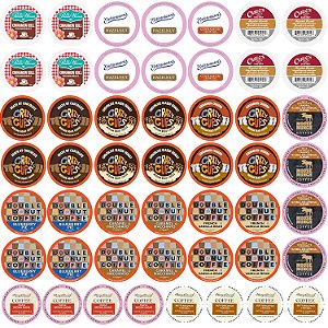 Pacote de Variedades de Café com Sabores Perfeitos, Xícaras de Café com Sabores (Incluindo Caramel Macchiato, Texas Pecan e Mais) Café para Uma Pessoa para Máquinas de Café Keurig K-Cups,
