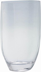 Vaso oval cônico de vidro Diamond Star 6,5 x 3 x 10 transparente
