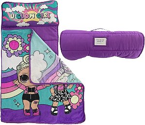 Surpresa LOL! Tapete de soneca macio para crianças com 24 (L) x 45 (C) com travesseiro e manta perfeito para pré-escola, creche e viagem (Produto 100% oficialmente licenciado