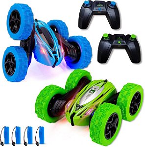 Carro de controle remoto para crianças GAOMON 2PACK RC Stunt Car, carro de controle remoto de alta velocidade 2.4Ghz Rock Crawler, veículo de 360 graus de rotação off road de 4WD duplo lado gir