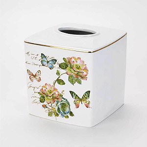 Avanti Linens - Capa para Caixa de Lenços, Decoração de Casa Decorativa (Coleção Jardim das Borboletas)