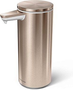 Dispensador de sabonete líquido sem contato recarregável por sensor de 9 oz. de aço inoxidável rosa dourado simplehuman