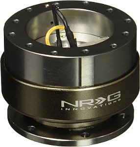 Adaptador de Liberação Rápida para Volante NRG-SRK-200GM Gen 2.0 com 6 furos e parafusos de montagem (Corpo em Metal Cinza/Anel Cromado em Titânio) da NRG Innovations