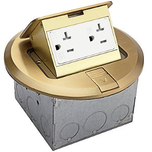 Caixa de Piso Pop-Up Redonda ENERLITES, Tampa de 6 de Diâmetro, Tomada de Receptáculo à Prova de Intempéries com 20A, Vedação à Prova d'Água, Hardware Resistente à Corros