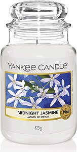 Vela Grande de Único Pavio, de 22oz, com Fragrância de Jasmim à Meia-Noite da Yankee Candle, Mais de 110 Horas de Queima