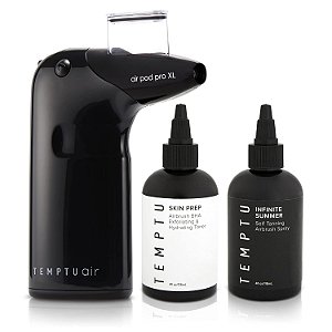Bronzeador Gradual para Aerógrafo TEMPTU Infinite Summer para Rosto, Pernas e Corpo, Melhor Produto Vegano, Bronzeamento sem Sol Natural em Água e Gotas, Solução Rápida para Bronzeado Falso e Loção Bronzeadora