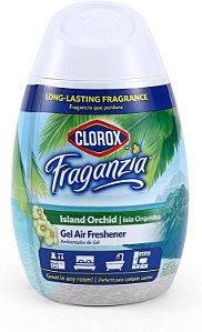 Clorox Fraganzia Gel Ambientador Cone em Fragrância de Orquídea da Ilha, 6oz | Ambientador sem plugue, sem bateria para pequenos ambientes, closets, cozinhas, banheiros, escritórios e mais