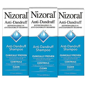 Shampoo Anti-Caspa Nizoral com 1% de Ketoconazol, Fragrância Fresca, 21 Fl Oz (Pack com 3)