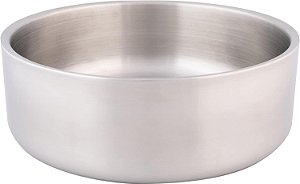 Tigela de cão em aço inoxidável com parede dupla, tigela grande para cães grandes usada como tigela de água ou tigela de comida, com capacidade para 2 litros / 64 oz | Perfeita para