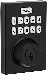 Trava inteligente conectada Kwikset Home Connect 620 Keypad com tecnologia Z-Wave e segurança SmartKey em preto fosco