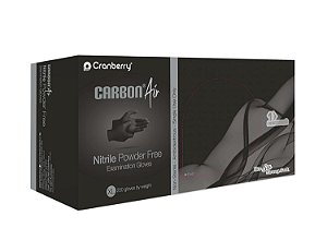 Luvas de Exame de Nitrilo Preto Carbon Air Cranberry, Pacote com 250, Extra Grande, Resistente a Fentanil, Testado para Quimioterapia, Baixo Potencial de Dermatite, 2,5 Mil.