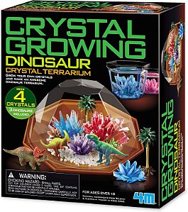 Kit de experimento científico educacional de laboratório DIY de brinquedos STEM para crianças, 3854 Crescimento de cristais em um terrário de dinossauro 4M