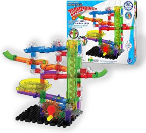 A Jornada do Aprendizado: Tecnologia Gears Marble Mania - Zoomerang 2.0 (80+ peças) - Pista de Bolinhas para Crianças de 6 anos ou mais - Brinquedos Premiados.