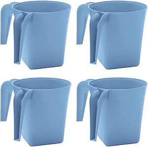 Copo de lavagem de plástico quadrado YBM Home, durável, para lavagem ritual das mãos, 1332L Azul-4