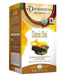 Orgânicos Davidson, Chá Clássico, 25 saquinhos de chá, Pacote com 6