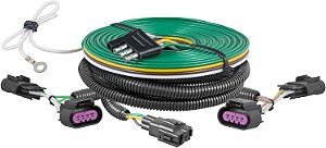 CURT 58900 Conjunto de cabos de reboque personalizado para veículos rebocados, adaptado para reboque de veículos atrás do RV, compatível com Chevrolet Equinox e GMC Terrain, preto