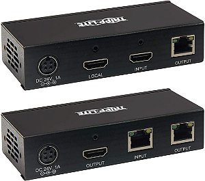 Kit Extensor Tripp Lite HDMI sobre Cat6 Transmissor Receptor Repetidor 4K60Hz (B127A-111-BHTH)