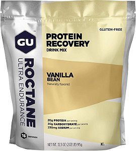 GU Energy Roctane Ultra Endurance Protein Recovery Drink Mix, Guten-Free and Kosher Recovery Support After Any Workout, 15-Serving Pouch, Vanilla Bean = Mistura de bebida de recuperação de proteína de ultra resistência GU Energy Roctane, sem gl