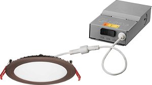 Iluminação de embutir ultra fina de LED com seleção de temperatura de cor, 3000K | 4000K | 5000K, Bronze esfregado a óleo