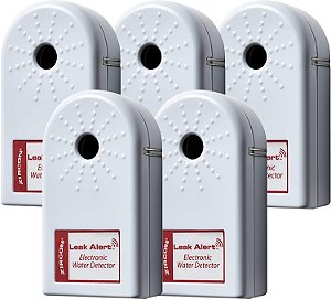 Detector de vazamentos de água e alarme de sensor de inundação Zircon Leak Alert / Sensor de vazamento de água com alarmes duplos de vazamento 90dB de áudio / Alimentado por bateria (pacote com 5) Pilhas
