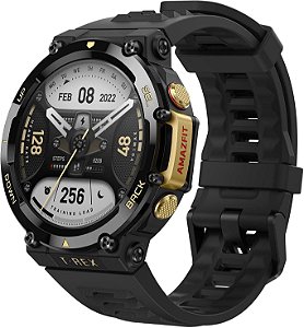 Relógio inteligente Amazfit T-Rex 2 para homens, 24 dias de duração da bateria, dual-band e 6 posicionamento por satélite, operação em temperatura ultra baixa, GPS militar resistente para uso externo, navegação