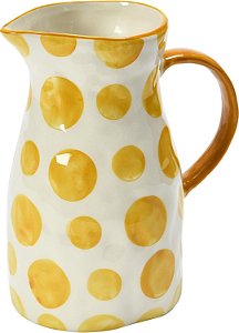 Copo de cerâmica Creative Co-Op, Jarra Amarela, 7, Branco e Amarelo