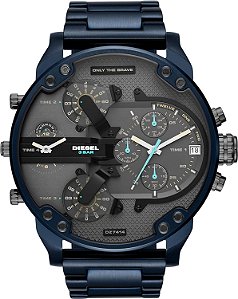 Relógio Diesel Mr. Daddy 2.0 para Homens com Mostrador de Cronógrafo Oversized e Pulseira de Aço Inoxidável, Silicone ou Couro