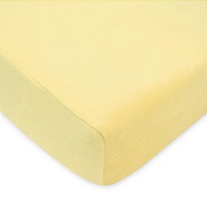 Lençol Ajustável para Berço em Chenille Heavenly Soft TL Care 28 x 52, Aconchegante e Confortável, em Chenille Neutro, Amarelo, para Meninos e Meninas, Serve para Colchões de Berço e