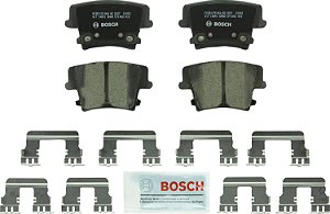 Conjunto de pastilhas de freio a disco cerâmicas de alta qualidade BOSCH BC1057 QuietCast - Compatível com Chrysler 300; Dodge Challenger, Charger, Magnum; TRASEIRA