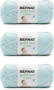 Fio de Algodão Bernat Softee Baby Cotton Aqua Mist - Pacote com 3 de 120g/4.25oz - Mistura - 3 DK (Leve) - 254 Jardas - Tricô/Crochê