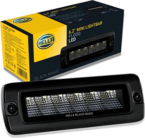 HELLA 358176221 Série Black Magic LED Mini Lightbar 6.2'' Montagem Embutida - Luz de Inundação de LED - Luzes de Condução Off Road para SUV ATV Caminhão Barco Trator Motocicleta