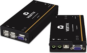 Kit Extensor KVM Vertiv Avocent LV 3010P com Receptor e Transmissor, VGA, Monitor Único, Extensão de até 300 m / 1.000 pés (3010P) (LV3010P)