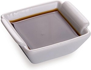 Pratos de Molho de Soja de 1 Onça da Restaurantware, 10 Tigelas de Mergulho com Bordas - Alças Embutidas, Resistente a Manchas, Tigelas de Porcelana Branca Mini, Laváveis na Máquina de L