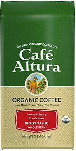 Café Altura Grão Inteiro Café Orgânico, Biodynamic French Roast, 32 Onças