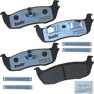 Pastilhas de freio traseiras Bendix Fleet Metlok para Ford Expedition 2002-1997, F-150 2003-1997, Heritage 2004, F-250 1999-1997, F-250 HD 1997 Lincoln Blackwood